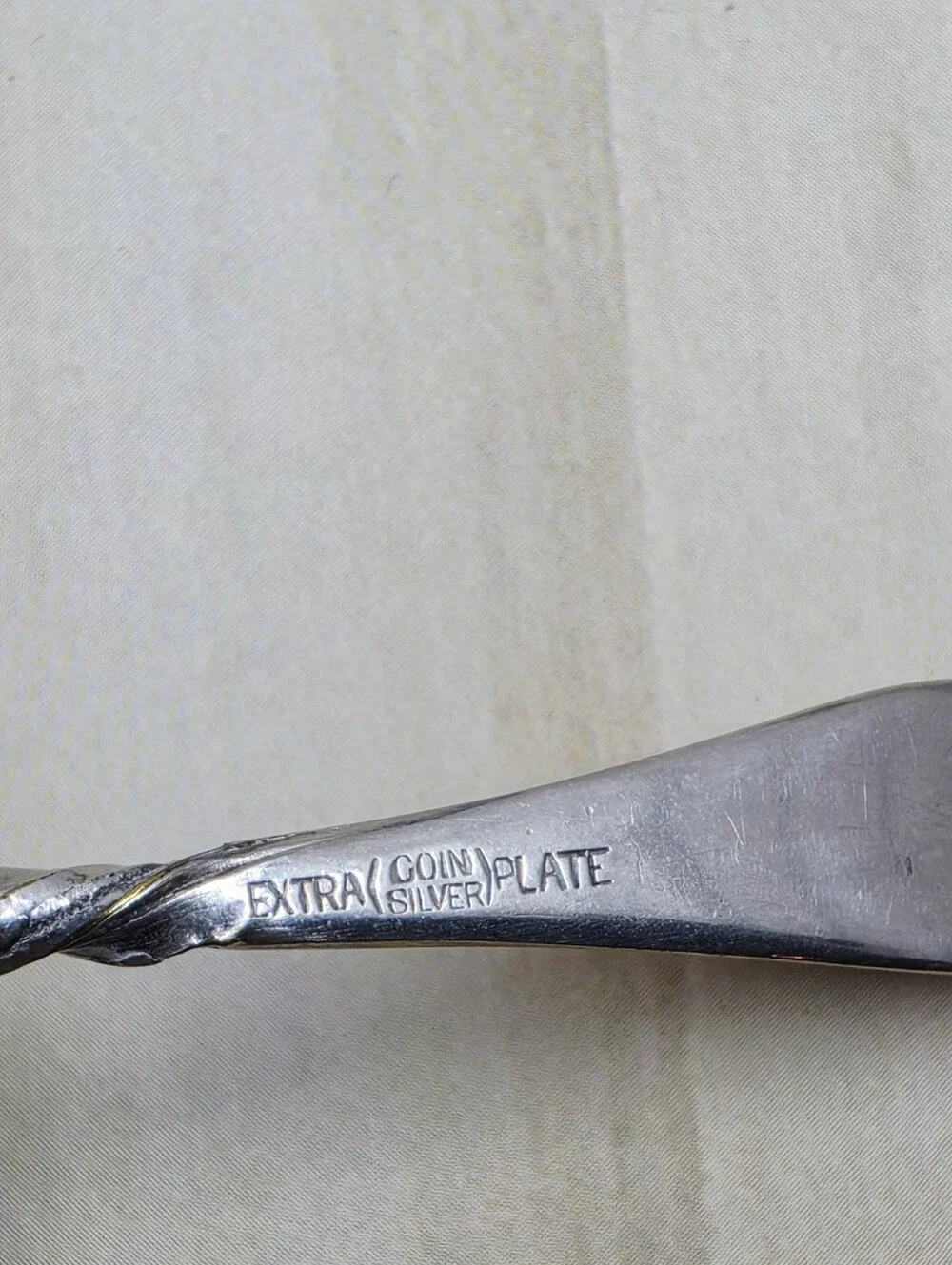 Silverplate Antique & Vintage Twisted Handle Spoons 10 Pieces Variety